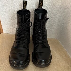 Dr. Martens Shiny Black Lace-Up Boots